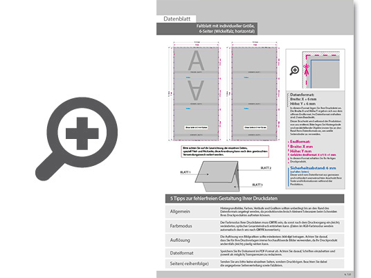 Product Bild faltblatt_mit_individueller_gr____e__6-seiter_(wickelfalz)__falzung_an_der_horizontalen_seite